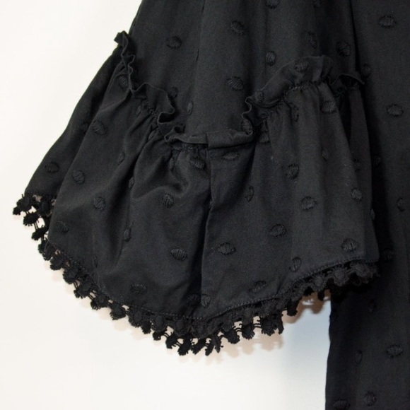 See By Chloé Embroidered Bell Sleeve Blouse Black 4 - Picture 6 of 14